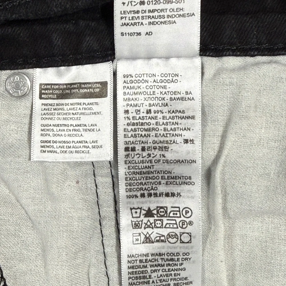 Levi's 505 Regular Fit Jeans‎ Mens 40x30 Faded Black 00505-1469